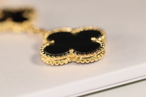 Van Cleef & Arpels Midnight Clover Cascade Long Earrings