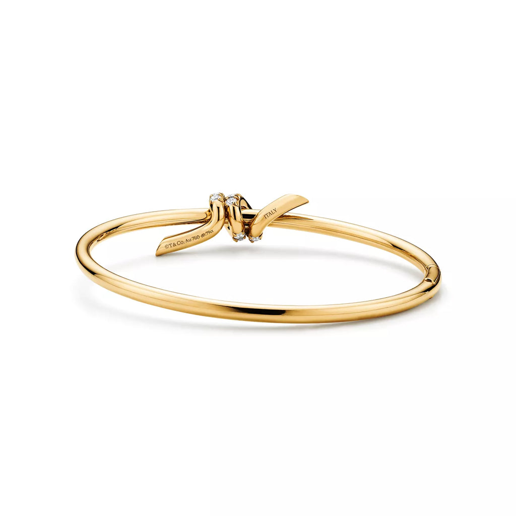 Tiffany Knot Wire Bangle with Diamonds