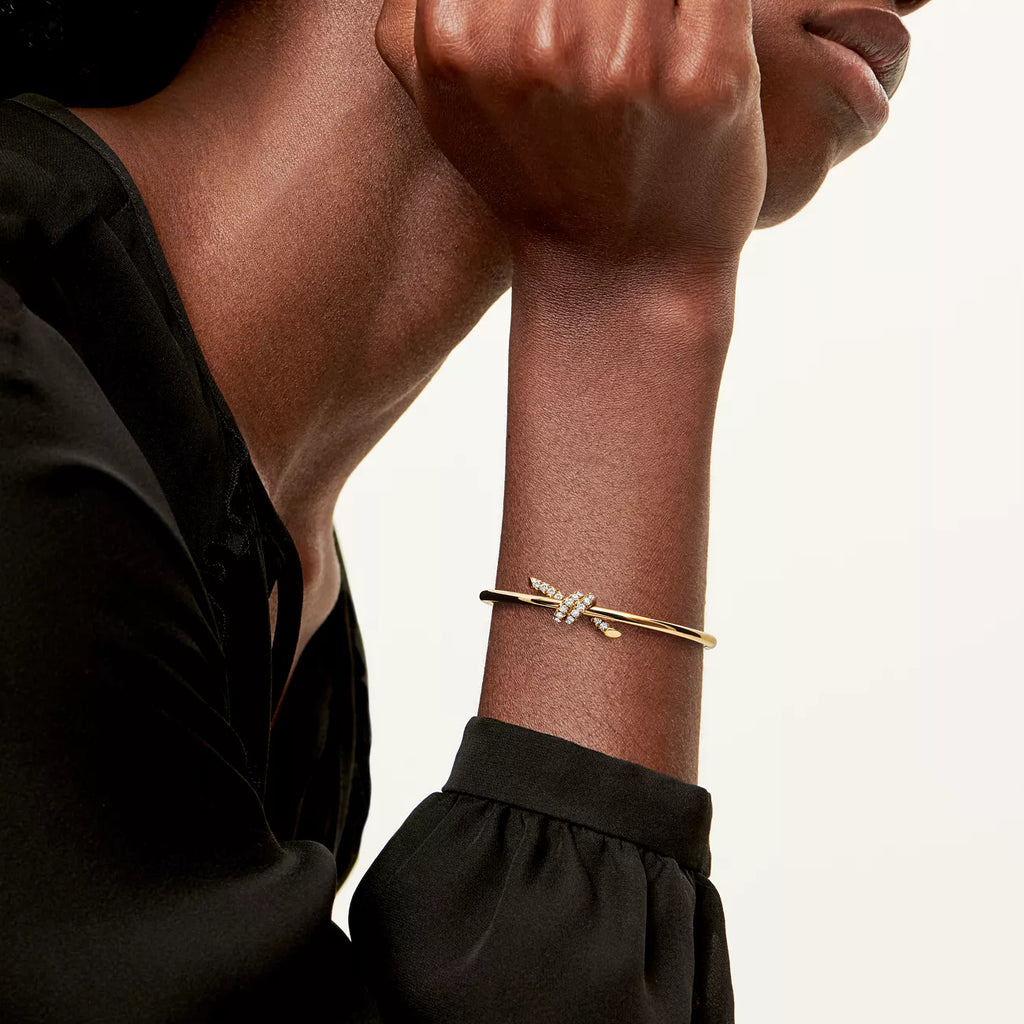 Tiffany Knot Wire Bangle with Diamonds