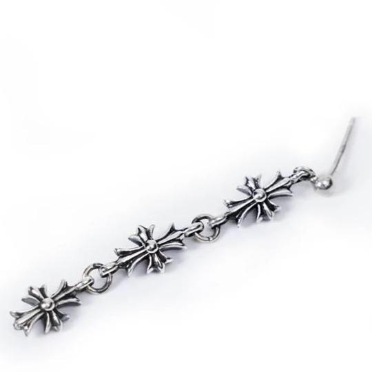 Chrome Hearts 3 Drop Cross Earring