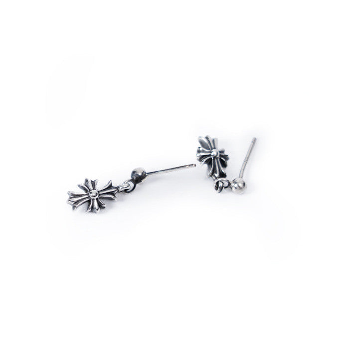 Chrome Hearts Tiny E CH Plus Drop Earrings