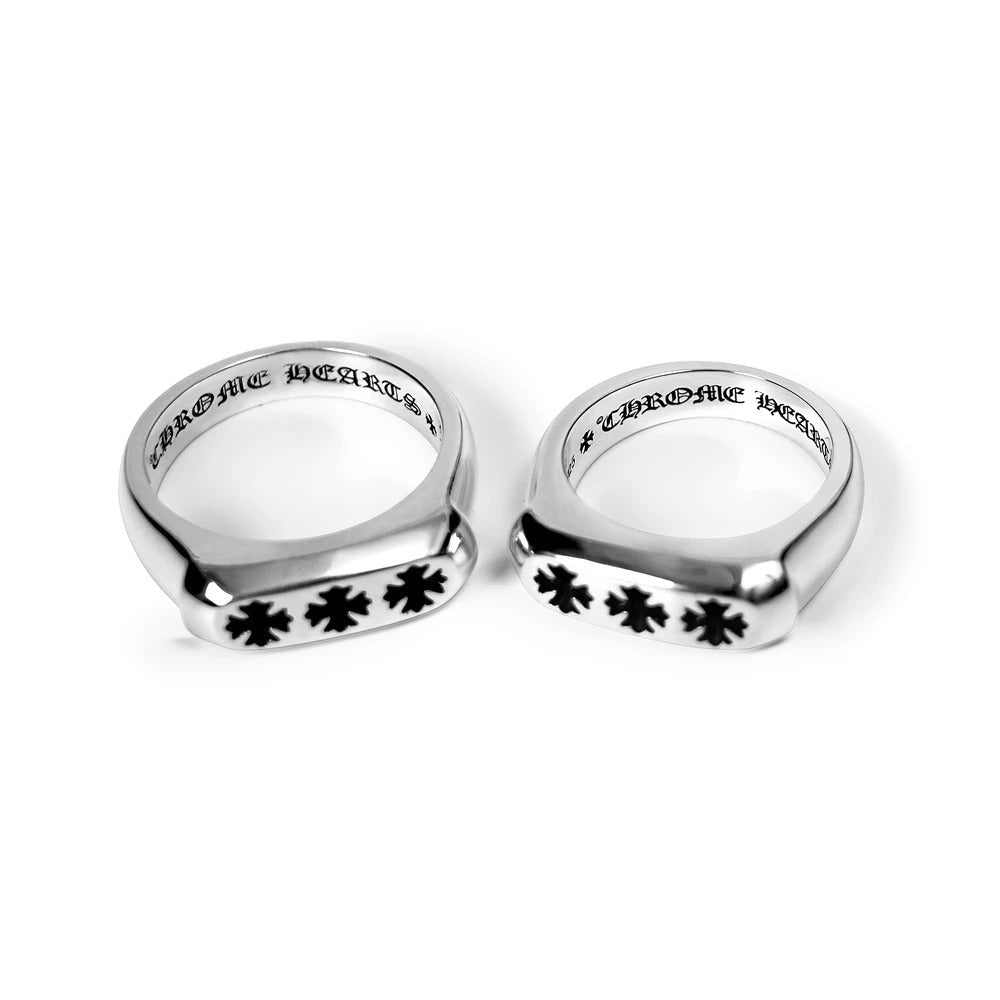 Chrome Hearts Triple CH Plus Flat Ring