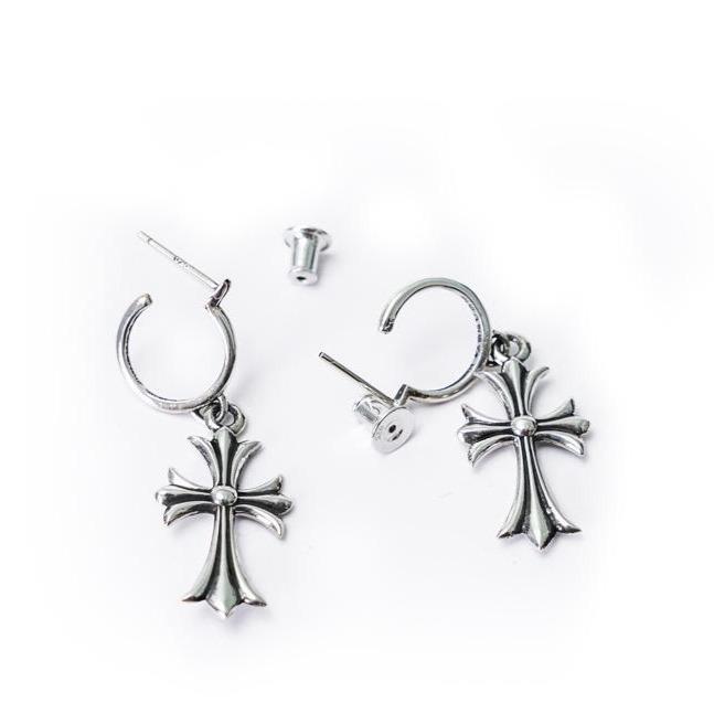 Tiny Cross Hoop Earring