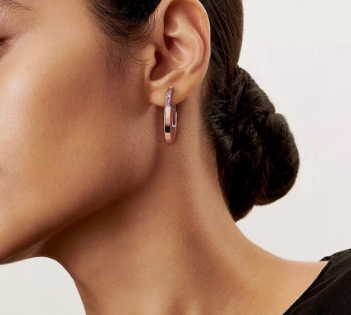 Tiffany T Diamond Hoop Earrings – Elegant Rose Gold Statement Earrings