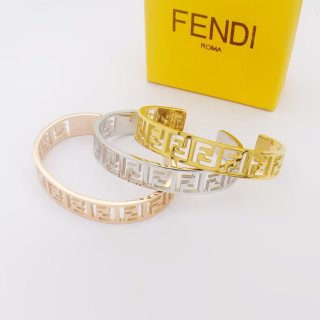 FENDI FF Geometric Open Cuff Bracelet