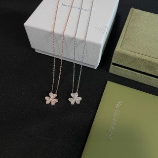 Van Cleef & Arpels Petal Whisper Diamond Flower Necklace