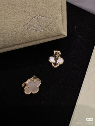 Van Cleef & Arpels Pearl Petal Clover Clip-On Earrings