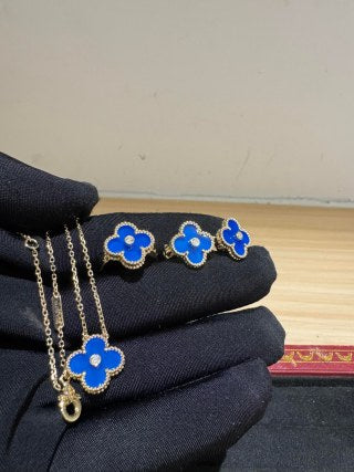Van Cleef & Arpels Sapphire Clover Clip-On Earrings