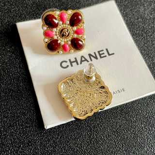 CHANEL Rosaline Ruby Bloom Stud Earrings