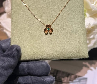Van Cleef & Arpels Golden Clover Bloom Necklace