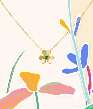 Van Cleef & Arpels Golden Clover Bloom Necklace