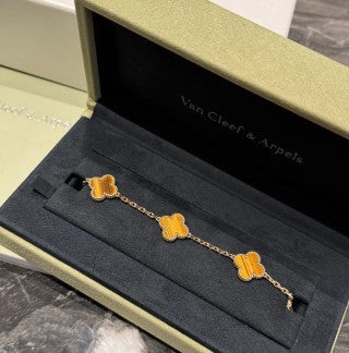 Van Cleef & Arpels Tiger's Eye Alhambra Bracelet (5 Motifs)