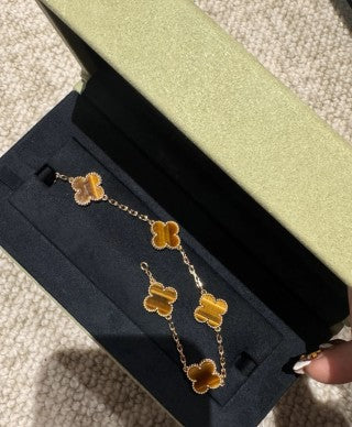 Van Cleef & Arpels Tiger's Eye Alhambra Bracelet (5 Motifs)