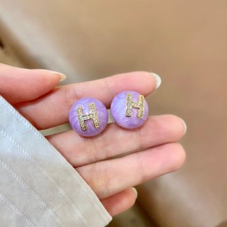 Hermès Pastel Stone H Stud Earrings