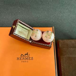 Hermès Pastel Stone H Stud Earrings