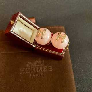 Hermès Pastel Stone H Stud Earrings