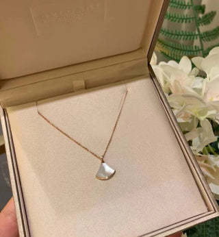 Bvlgari Rose Gold Fan Pendant Necklace – Elegant Luxury Jewelry
