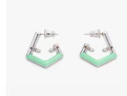 FENDI Crystal FF Geometric Drop Earrings