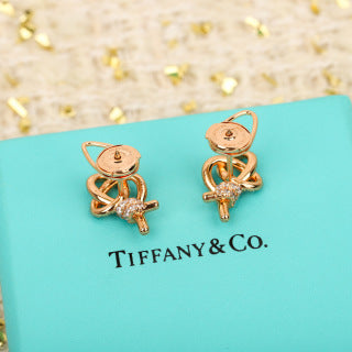 Tiffany Pavé diamond key stud earrings