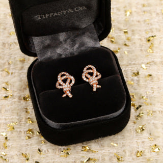 Tiffany Pavé diamond key stud earrings