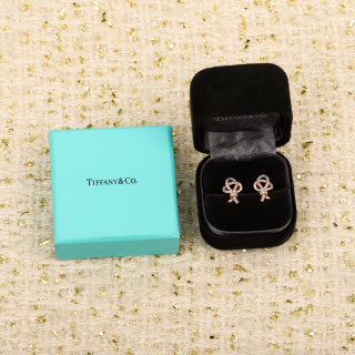 Tiffany Pavé diamond key stud earrings