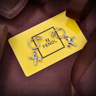 FENDI Ribbon FF Hoop Earrings