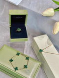 Van Cleef & Arpels single-motif Alhambra ring in malachite with diamonds