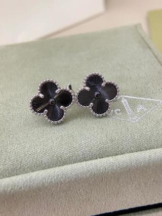 Van Cleef & Arpels Color-Block Iridescent Clover Earrings