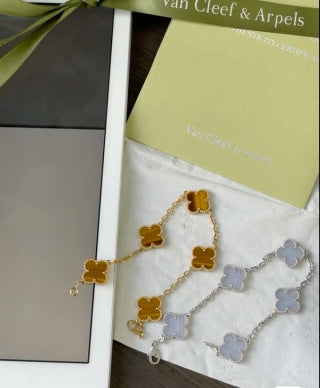 Van Cleef & Arpels Tiger's Eye Alhambra Bracelet (5 Motifs)