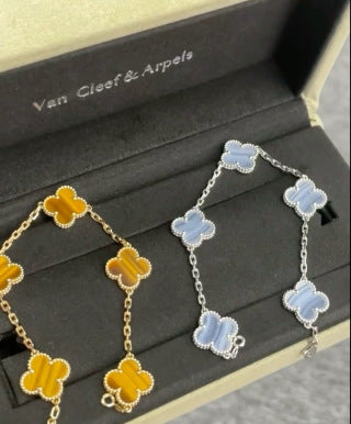 Van Cleef & Arpels Tiger's Eye Alhambra Bracelet (5 Motifs)