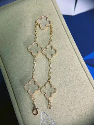 Van Cleef & Arpels clear crystal five-motif Alhambra bracelet