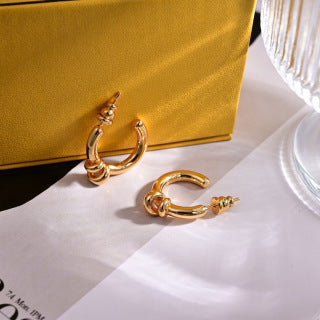 FENDI Curved FF Hoop Stud Earrings
