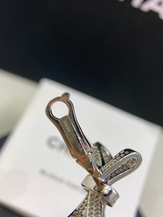 CHANEL Bellarienne Crystal Bow Stud Earrings
