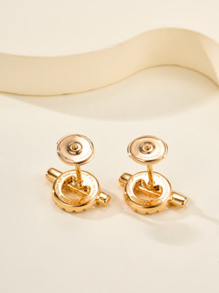 Hermès Chaine d’Ancre Pavé Diamond Stud Earrings