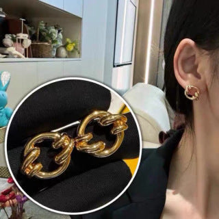 FENDI Twisted FF Loop Stud Earrings