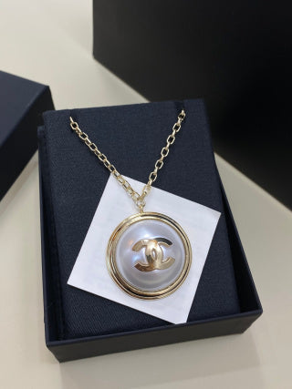CHANEL Aurelia Medallion Pearl Pendant Necklace