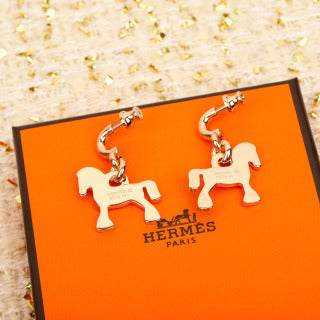 Hermès Équestre Horse Charm Drop Earrings