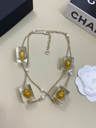 CHANEL Alinae Amber Frame Long Pendant Necklace