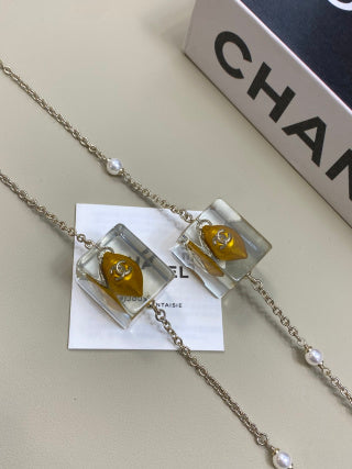 CHANEL Alinae Amber Frame Long Pendant Necklace