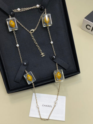 CHANEL Alinae Amber Frame Long Pendant Necklace