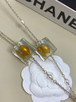 CHANEL Alinae Amber Frame Long Pendant Necklace