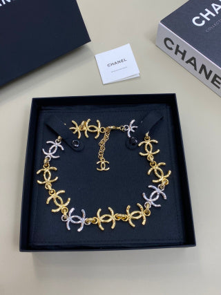 CHANEL Lorienne Dual-Tone Signature Chain Necklace