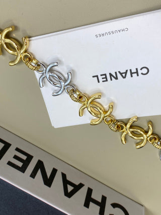 CHANEL Lorienne Dual-Tone Signature Chain Necklace