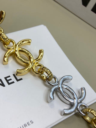 CHANEL Lorienne Dual-Tone Signature Chain Necklace