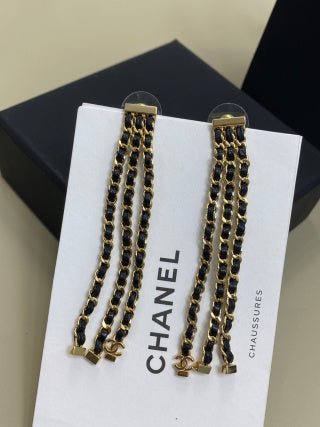 CHANEL Mirella Woven Cascade Drop Earrings