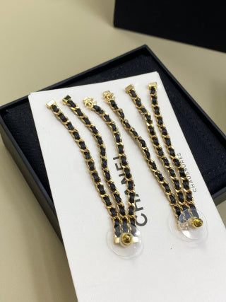 CHANEL Mirella Woven Cascade Drop Earrings