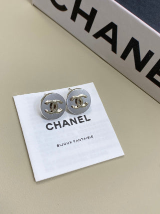 CHANEL Alveria Pearl Tone Signature Stud Earrings