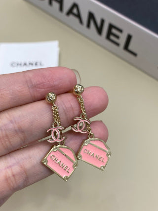 CHANEL Bellissa Mini Bag Charm Drop Earrings