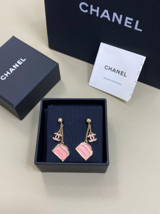 CHANEL Bellissa Mini Bag Charm Drop Earrings