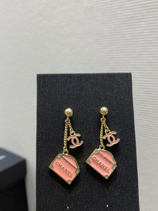 CHANEL Bellissa Mini Bag Charm Drop Earrings